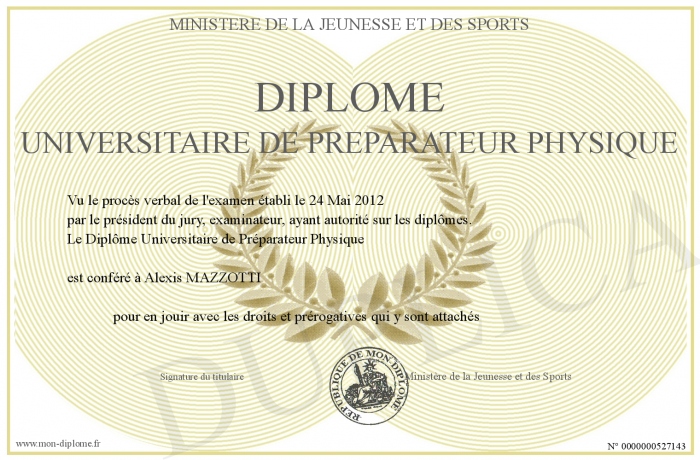 diplome universitaire preparateur physique